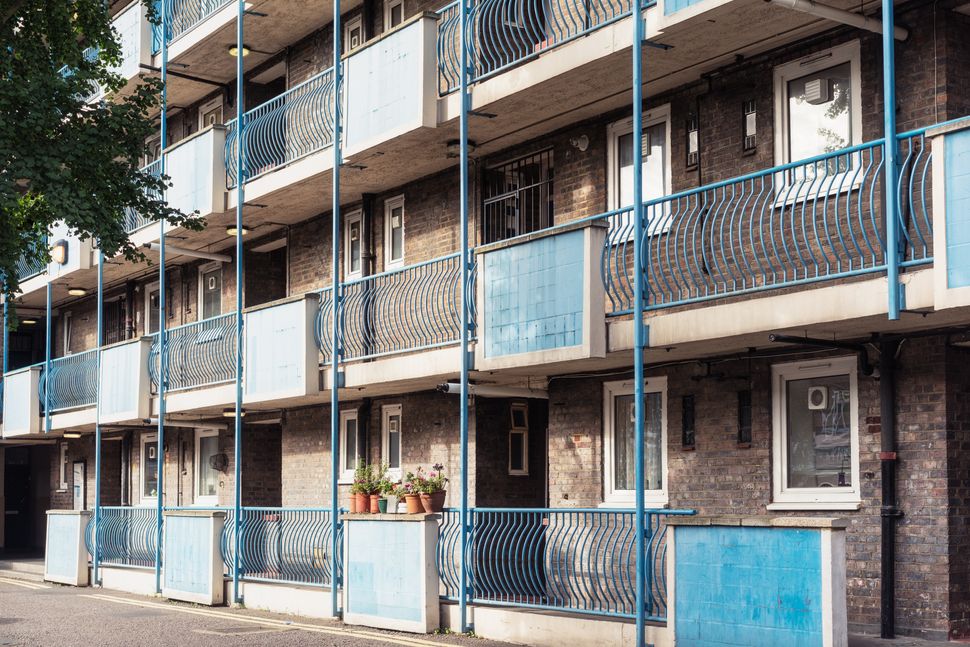 Flats in a social housing block in Hoxton, east London
