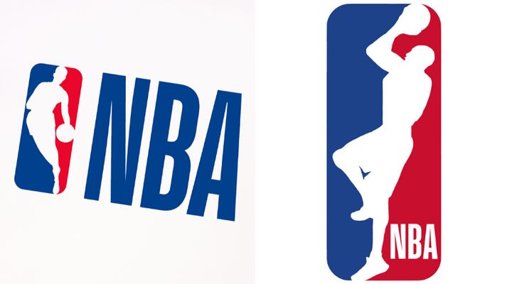 The current NBA logo, left, features former NBA player Jerry West's silhouette. On the right is a newly proposed NBA logo featuring Kobe Bryant's silhouette, which was tweeted by Yahoo Canada Sports.