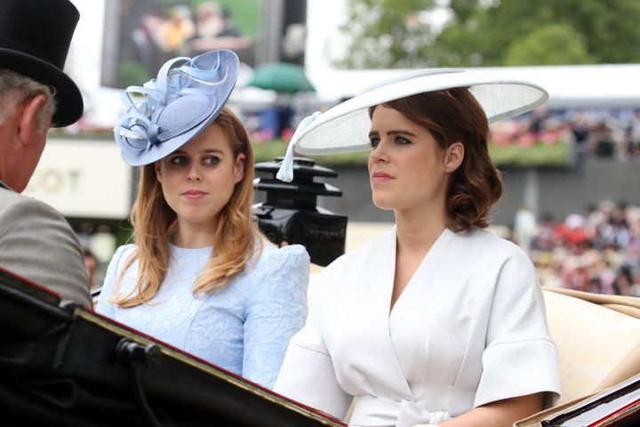 Princess Beatrice and Princess Eugenie at the Royal Ascot in 2018.