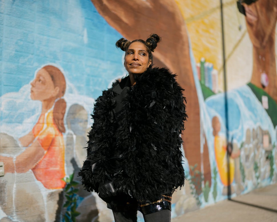 Marlene Duperley, CEO of Doris New York, poses for a portrait in her neighborhood Clinton Hill, Brooklyn. Doris New York Hair Care Products was started by her mother, Doris Duperley.