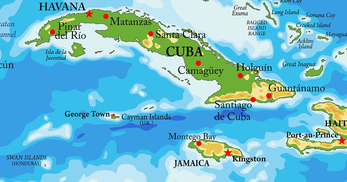 Карта центральной Америки и карибских островов