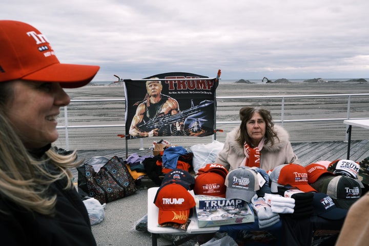 Thousands of Trump supporters line up for his rally at the Wildwoods Convention Center on Jan. 28, 2020.