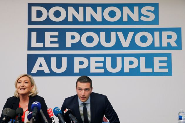 Marine Le Pen et Jordan Bardella, alors tête de liste du RN aux élections européennes...