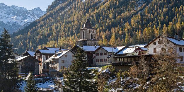Berguen - idyllic village in the Albula Valley in the Rhaetian Alps