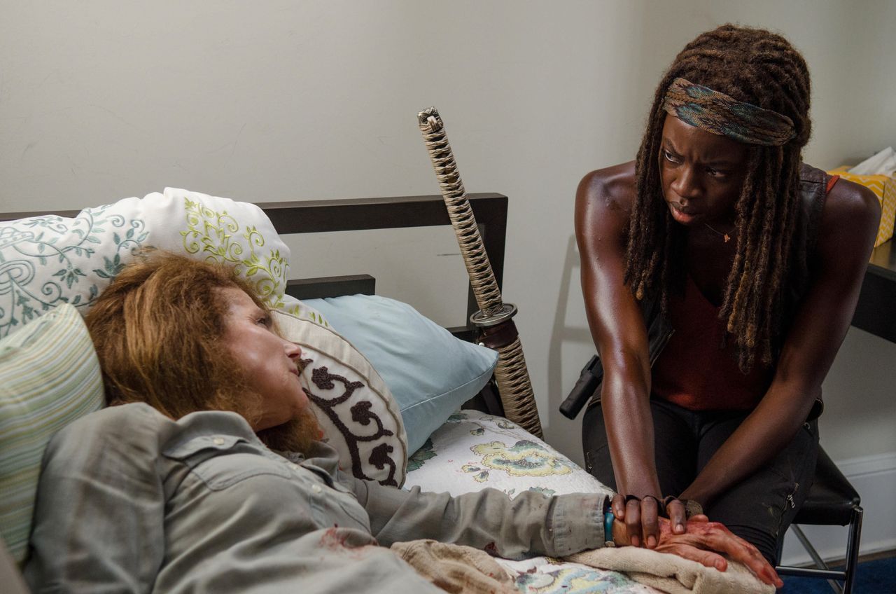  Tovah Feldshuh as Deanna and Danai Gurira as Michonne in "The Walking Dead" Season 6, Episode 8 - Photo Credit: Gene Page/AMC