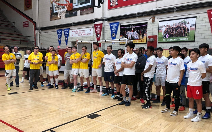 Members of communities of color in Des Moines turned up at East High School for a caucus training and soccer tournament spons