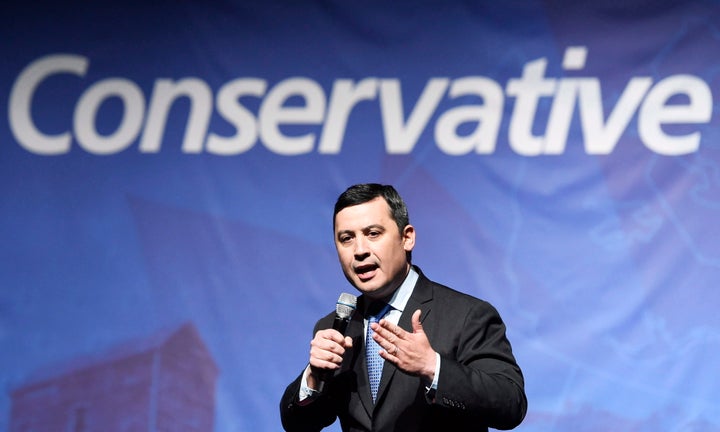 Michael Chong speaks during the Conservative Party of Canada leadership debate in Toronto on April 26, 2017.