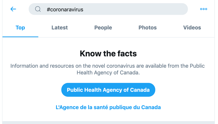 What you see on Twitter when you search "coronavirus."