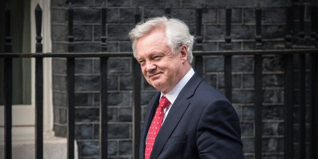 LONDON, ENGLAND - APRIL 26: Secretary of State for Exiting the European Union, David Davis, arrives to attend talks between Britain's Prime Minister Theresa May and European Commission president, Jean-Claude Juncker, on April 26, 2017 in Downing Street, London, England. Prime Minister May is to hold her first major talks with E.U leaders since calling a general election in a bid to strengthen her position in forthcoming Brexit negotiations. (Photo by Carl Court/Getty Images)