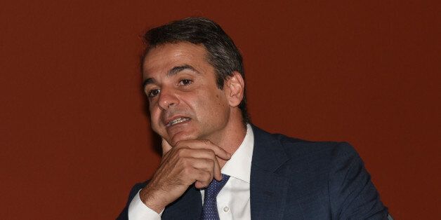 Kyriakos Mitsotakis, leader of the Nea Dimokratia attend at the presidential mansion in Athens on July 24, 2016 to celebrate the anniversary of the restoration of democracy in Greece after seven years of military dictatorship on July 24 1974. (Photo by Wassilios Aswestopoulos/NurPhoto via Getty Images)