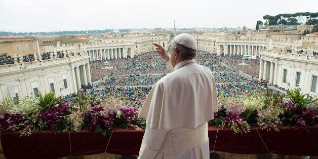 Pope Francis delivers the Urbi et Orbi (to the city and to the world) blessing at the end of the Easter Sunday Mass in St. Peter's Square at the Vatican , Sunday, April 5, 2015. In an Easter peace wish, Pope Francis on Sunday praised the framework nuclear agreement with Iran as an opportunity to make the world safer, while expressing deep worry about bloodshed in Libya, Yemen, Syria, Iraq, Nigeria and elsewhere in Africa. Cautious hope ran through Francis'