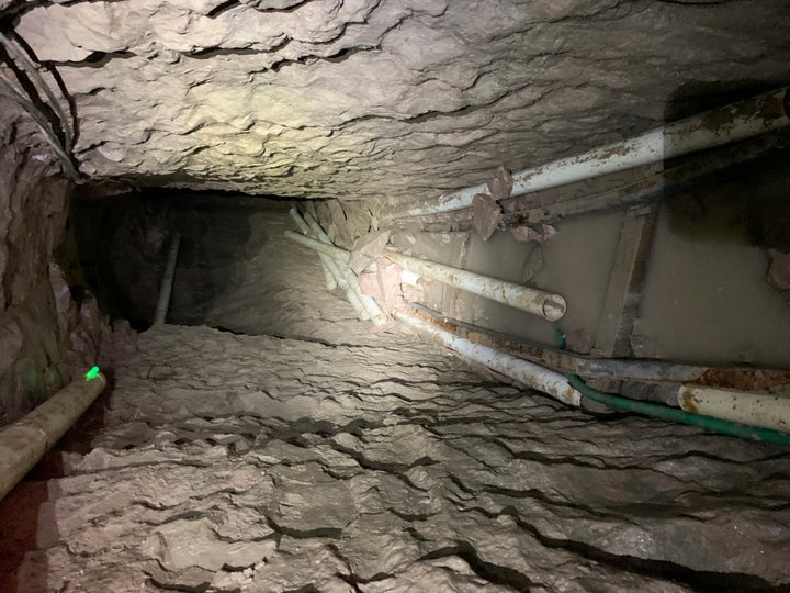 This undated photo provided by the Drug Enforcement Administration shows what is believed to be the longest smuggling tunnel
