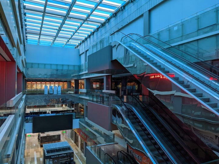 An empty mall where we ended up having dim sum.