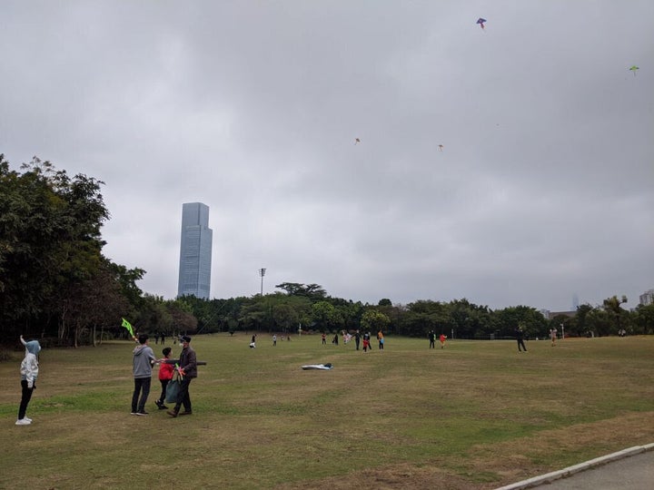 Lianhuashan Park, which is normally bustling with visitors, when we were there just a few days ago.