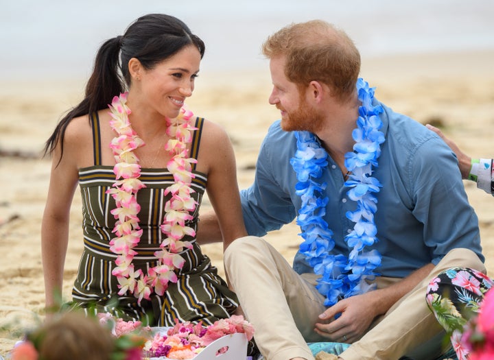 A snap of Prince Harry and Meghan Markle during their Australia tour in October 2018.