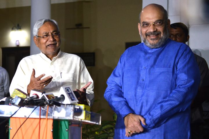 Union home minister Amit Shah and Chief Minister of Bihar, Nitish Kumar in a file photo.