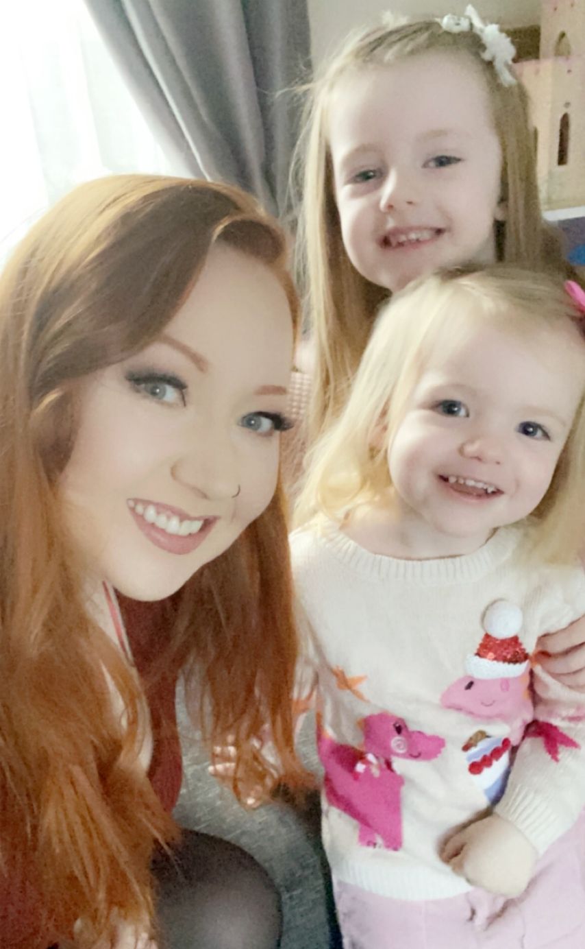 Vikki Waterman with her daughters Eden, 5 and Emmy, 3