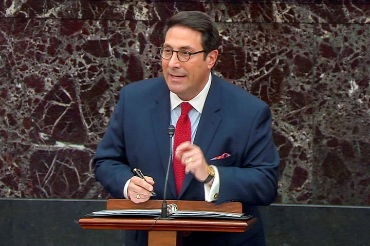 President Donald Trump's personal attorney Jay Sekulow speaks during Trump's Senate impeachment trial at the U.S. Capitol in