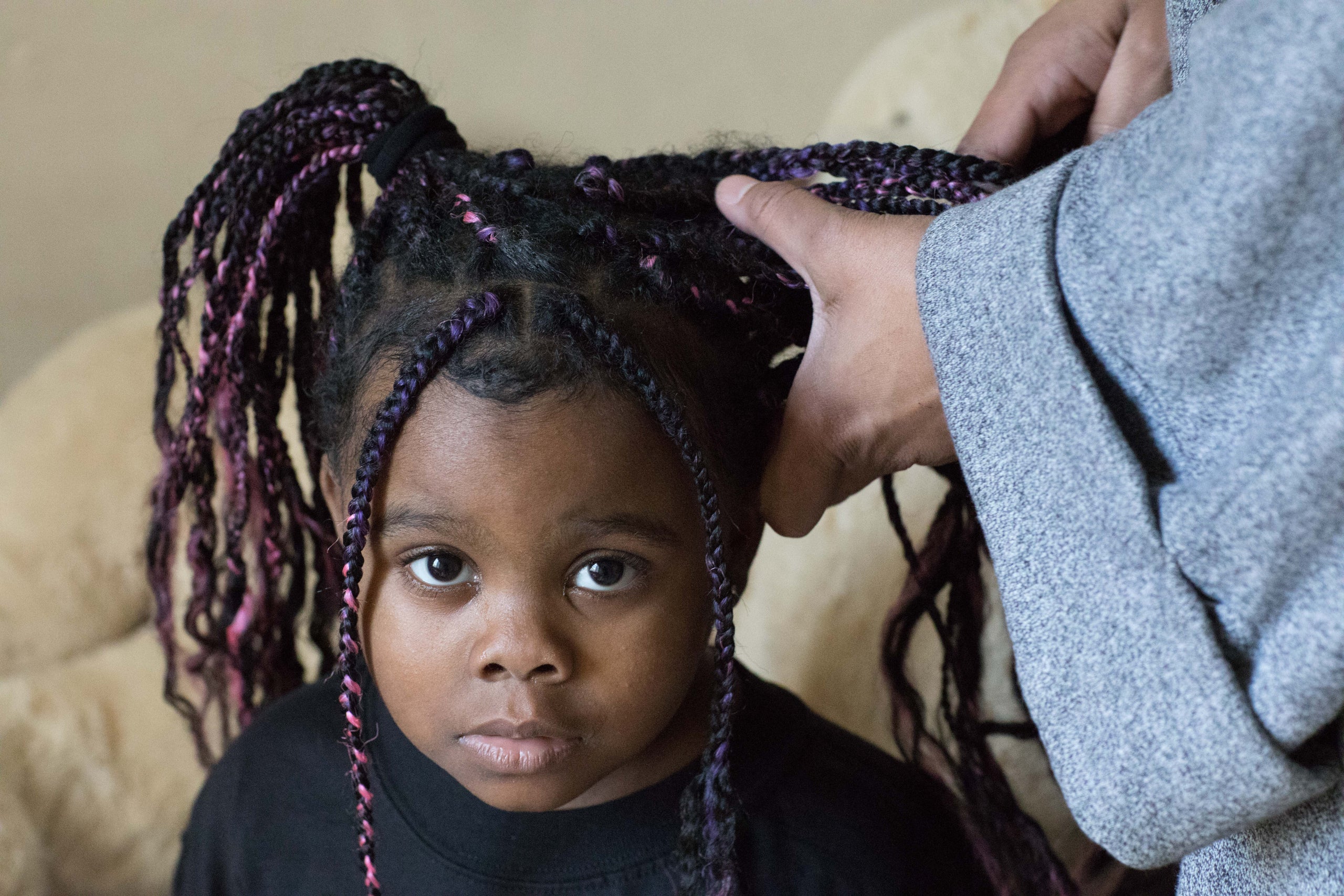 Nova Langston, 4, with her mother, Kala.