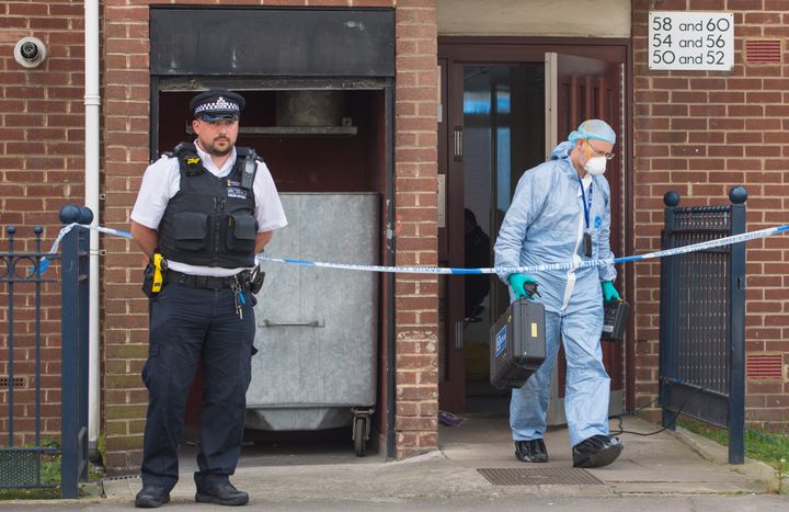 The two bodies were discovered in Canning Town in east London 