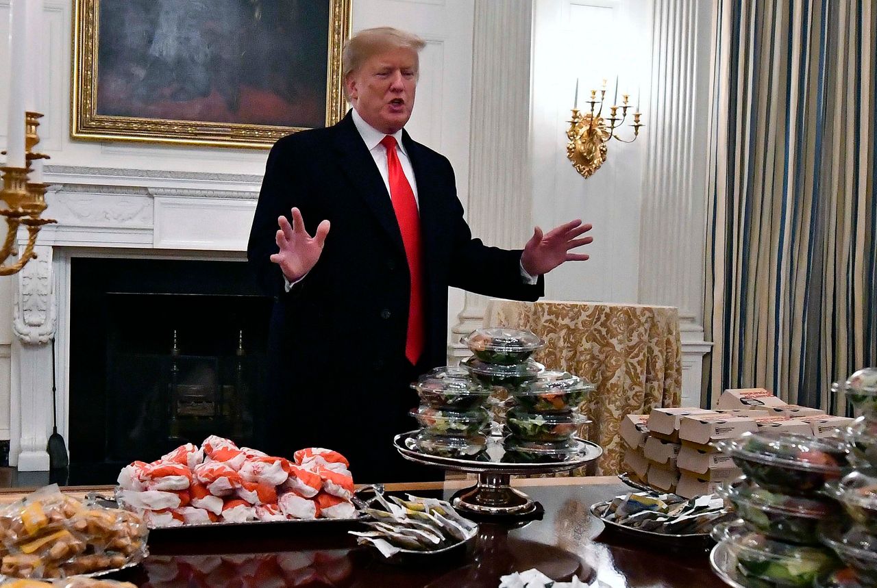 President Donald Trump famously — or infamously — decided in January 2019 that he would offer tables full of fast-food offerings as part of the White House visit by Clemson University's newly crowned national championship football team.