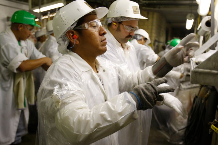 The prospect of jobs like those at the meatpacking plant West Liberty Foods in West Liberty, Iowa, has fueled the growth of t