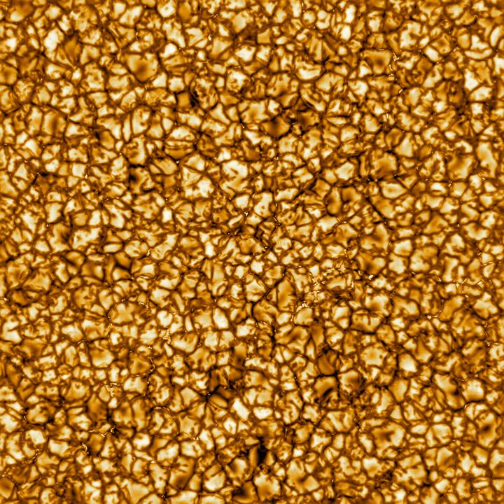 An image of the sun's surface in "unprecedented detail" released by the National Science Foundation.