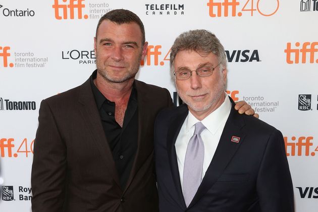 Washington Post Executive Editor Marty Baron (right) with actor Liev Schreiber, who played the editor in the 2015 movie 