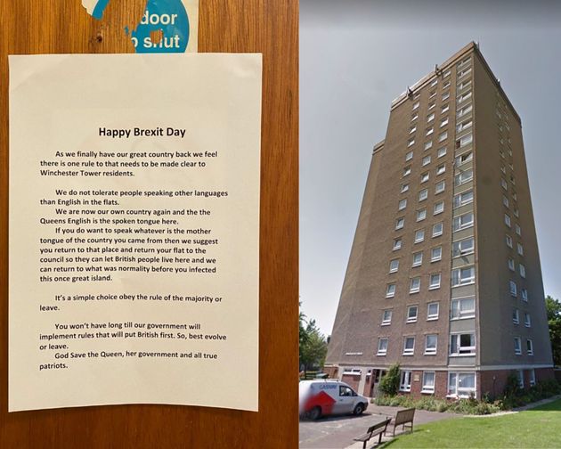 Police Investigate Racially Aggravated Brexit Poster Found In Norwich Tower Block