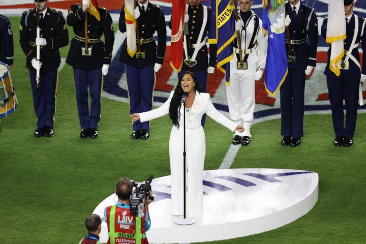 Demi Lovato dazzled the crowd with the national anthem prior to Super Bowl LIV.