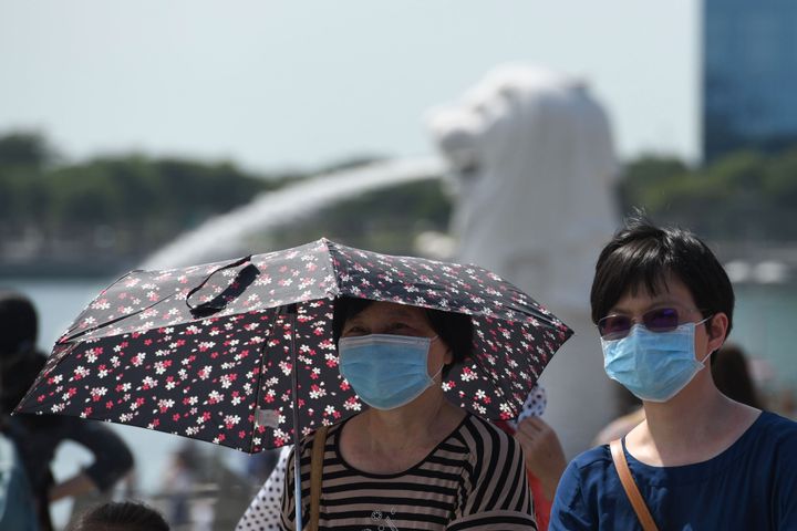 マスクをした訪問者 シンガポール 2020年1月26日