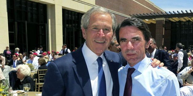 José María Aznar junto a George W. Bush.