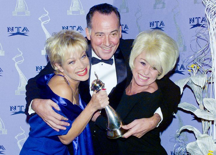 Michael Barrymore, pictured here alongside Denise Welch and Barbara Windsor in 1998