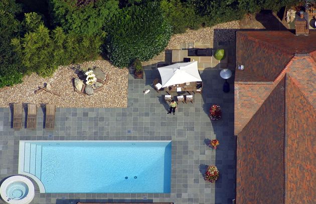 The swimming pool where Stuart's body was found 