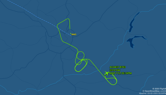 Este es el recorrido que ha hecho el avión desde que ha salido de