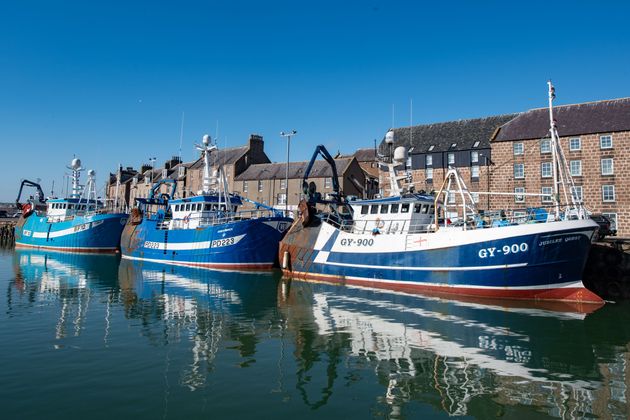 Fishing trawlers at Peterhead in Aberdeenshire