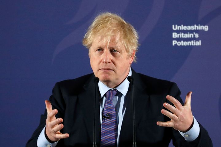 Boris Johnson outlines his government's negotiating stance with the European Union after Brexit, during a key speech at the Old Naval College in Greenwich, London.