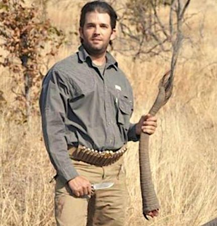 Donald Trump Jr. shows off a hunting souvenir.