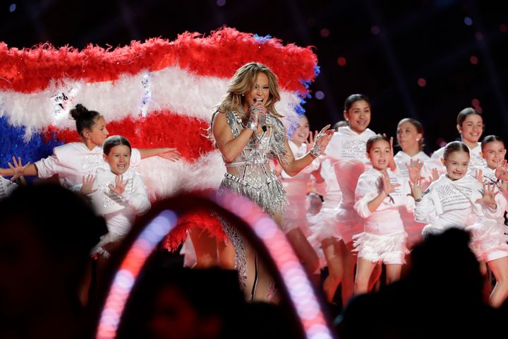 Jennifer Lopez at the Super Bowl