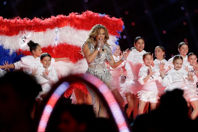 Jennifer Lopez at the Super Bowl