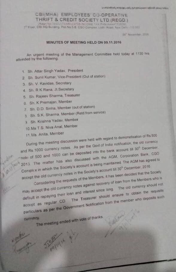 Documents show that the managing committee of the society passed a resolution to accept old currency notes to aid the “recovery of loan from the members” who had been “in default in repaying their loans and interest since long”.