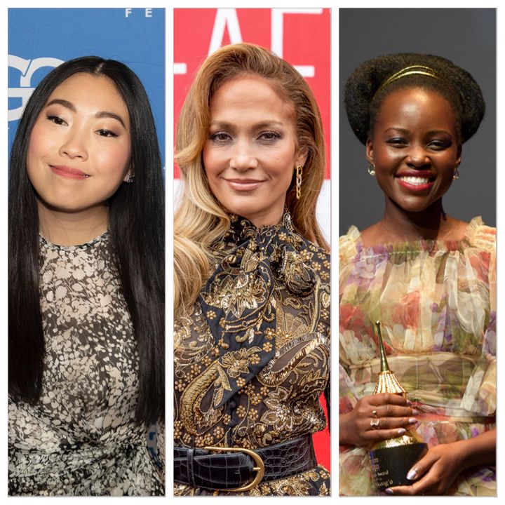Awkwafina (left), Jennifer Lopez (center) and Lupita Nyong'o (right) were all overlooked at this year's Oscars.