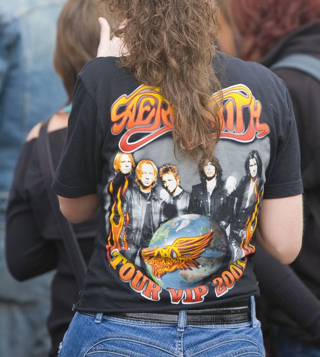 Sometimes, a vintage Aerosmith T-shirt can be just as romantic as a little black dress.