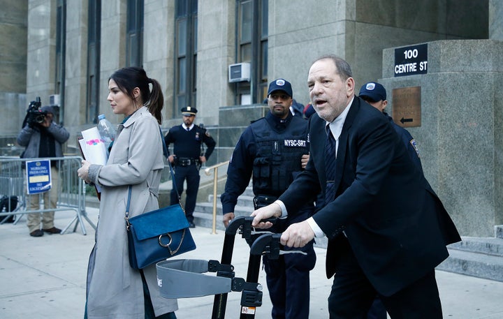 Harvey Weinstein leaving court.