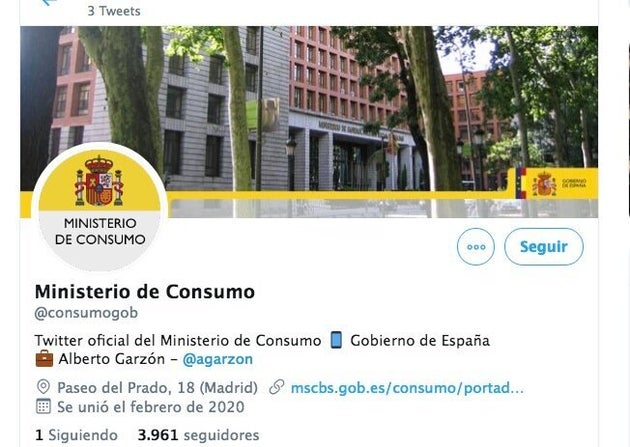 Twitter del Ministerio de