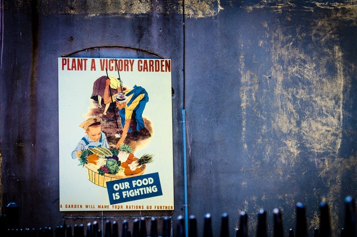 A World War II victory garden poster at the National WWII Museum in New Orleans.