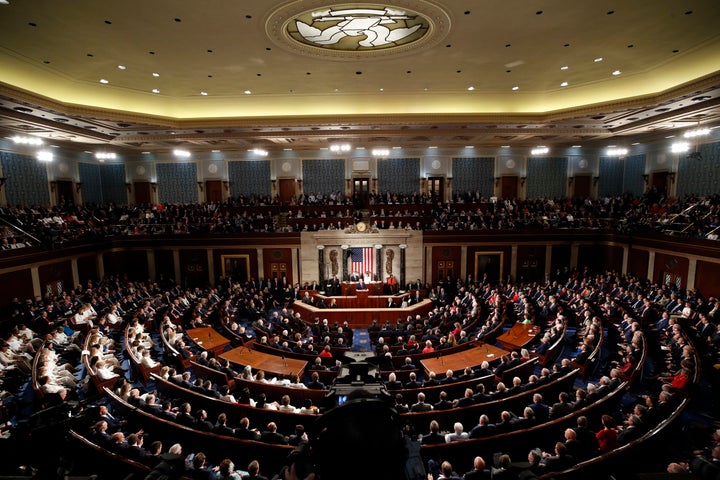 President Donald Trump delivers his State of the Union address to a joint session of Congress on Capitol Hill on Feb. 4, 2020. 