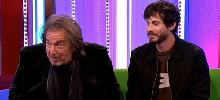 Al Pacino appeared on the BBC One show alongside his Hunters co-star Logan Lerma.