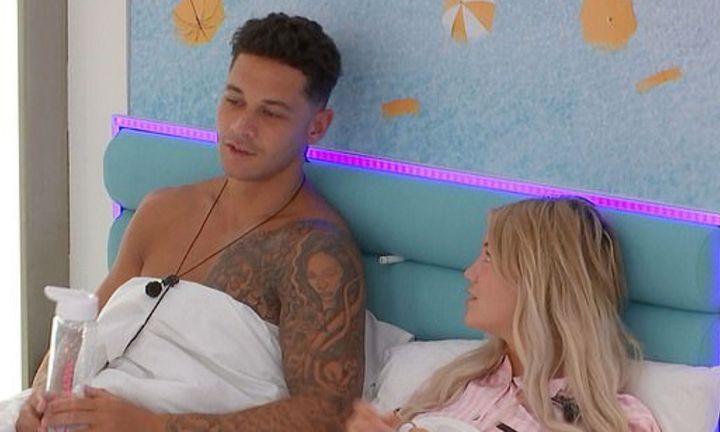 Callum and Molly share a bed in Casa Amor