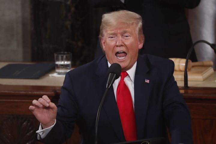 U.S. President Donald Trump delivers his State of the Union address to a joint session of U.S. Congress in Washington, D.C., on Tuesday.